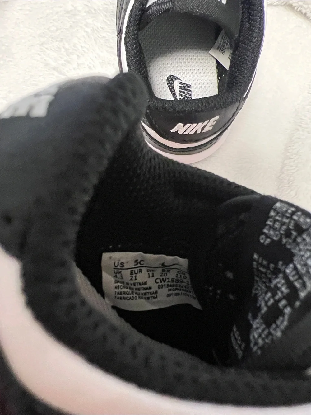 Nike Kids Black and White Low-Top Sneakers